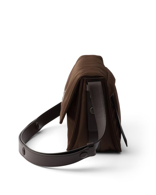 Prada White Traveller Small Padded Re-Nylon Shoulder Bag