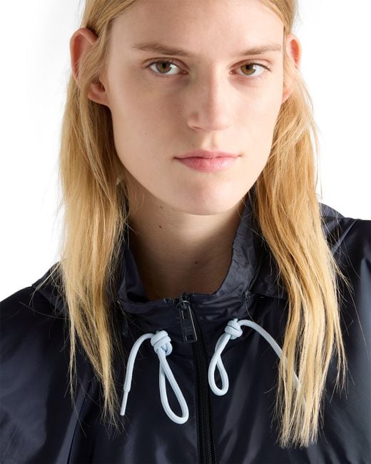 Prada Blue Lightweight Re-Nylon Blouson Jacket, Royal/Garnet