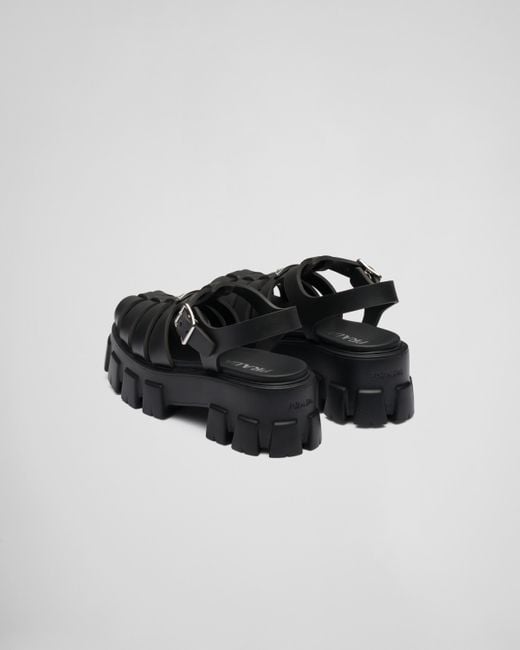 Prada Black 55mm Caged Platform Sandals