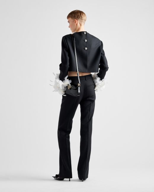 Prada Multicolor Single-breasted Wool Jacket With Feathers