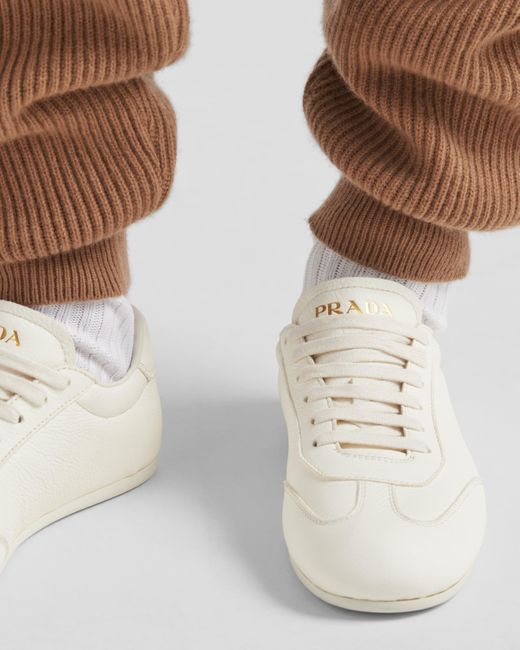 Prada White Leather Sneakers for men