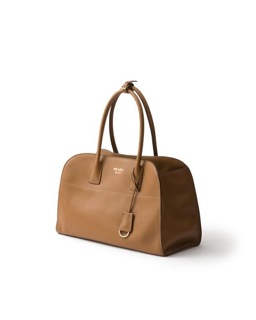 Borsa Tote Grande di Prada in Brown
