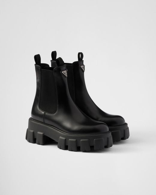 Prada 55 leather ankle boots 2025