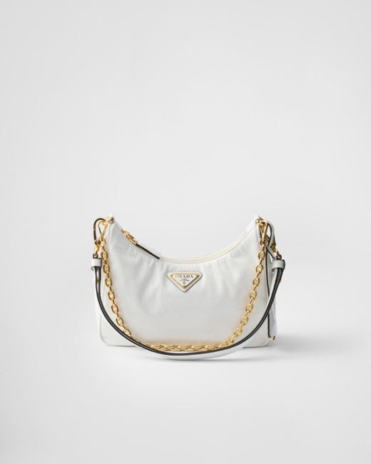 Prada White Re-Edition Naplak Patent Leather Mini-Bag