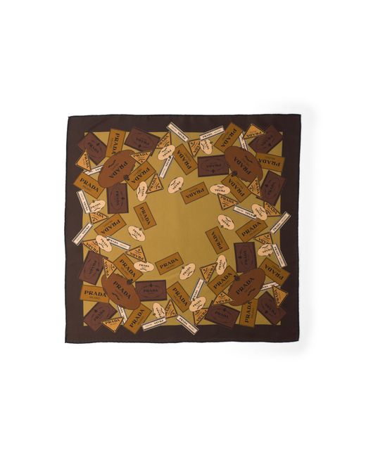 Prada Natural Printed Twill Scarf 55 for men
