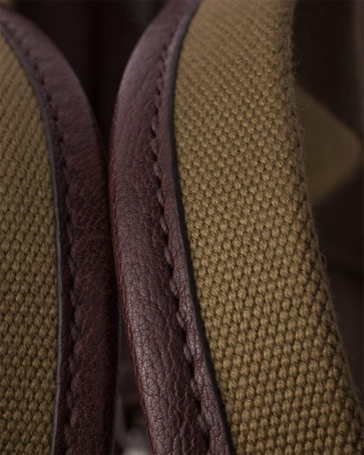 Prada Brown Route Large Canvas And Leather Tote Bag