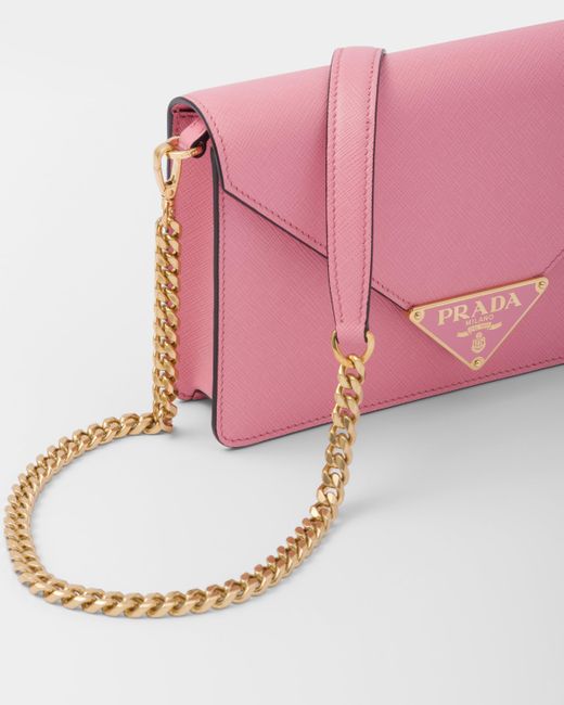 Prada Pink Saffiano Leather Shoulder Bag