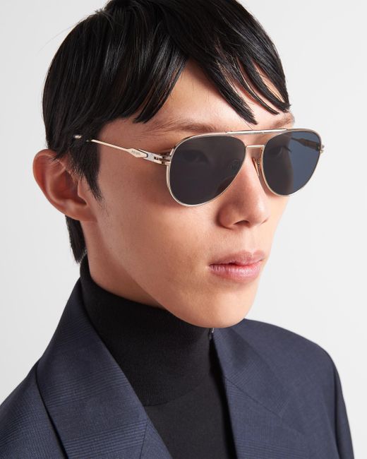 Prada Blue Sunglasses With Logo for men