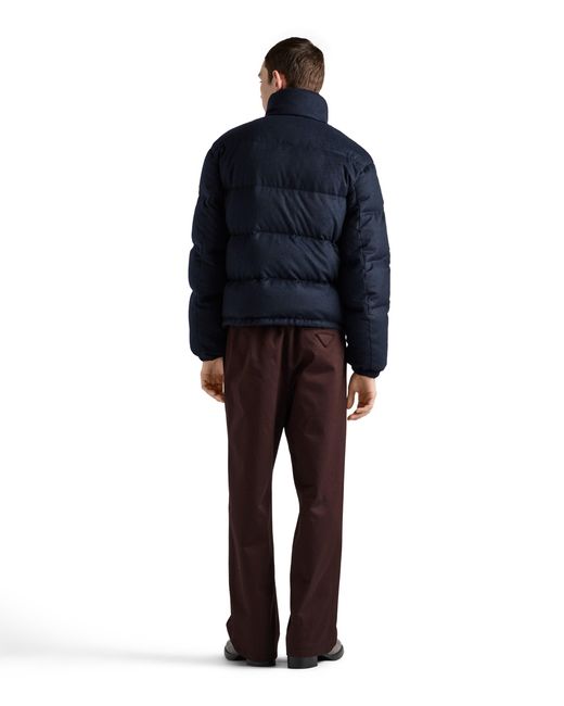 Cashmere quilted down jacket Prada de hombre de color Blue