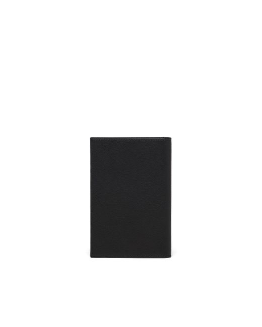 Etui pour passeport en cuir saffiano noir Triangle Prada pour homme en coloris Black