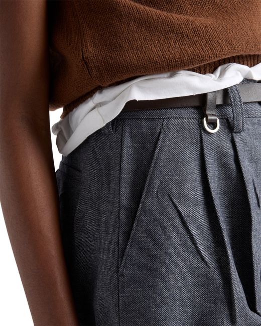 Prada Blue Grisaille And Antiqued Satin Shorts