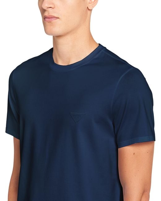 Prada Blue Logo T-Shirt for men