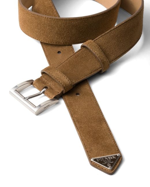 Prada Brown Suede Belt for men