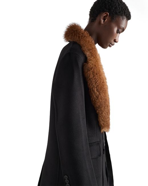 Prada Black Double-Breasted Double Cashwool Coat