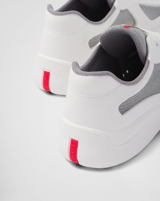 Sneakers America's Cup Soft In Gomma E Tessuto Bike di Prada in White da Uomo