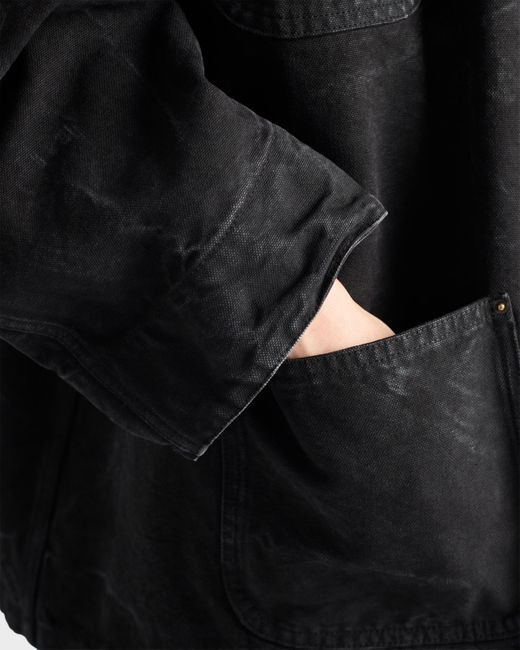 Veste De Travail En Toile Prada en coloris Black