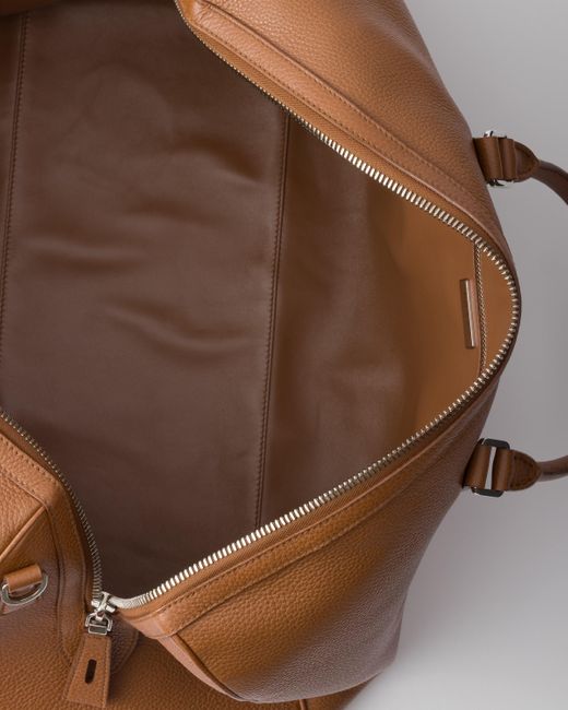 Prada Brown Leather Duffel Bag