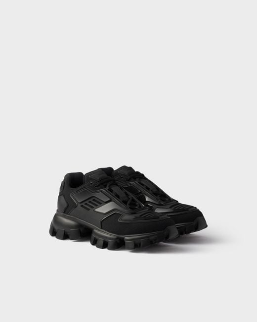 Prada Black Cloudbust Thunder Knit Fabric Sneakers for men