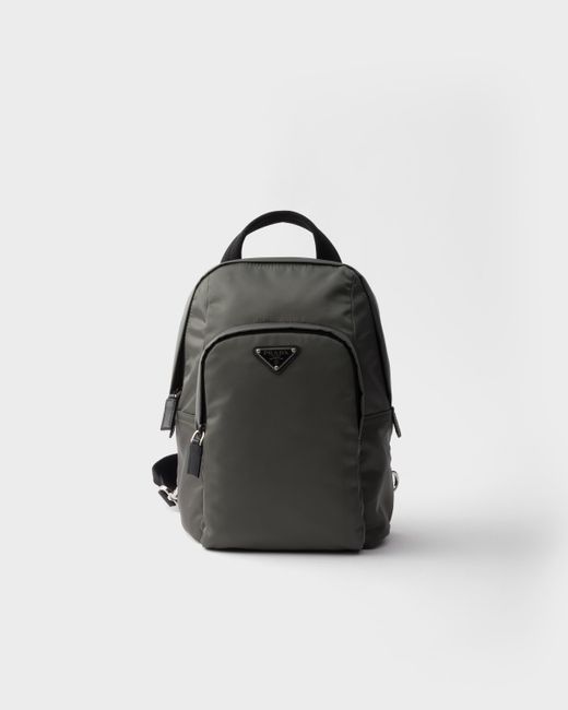 Prada Black Re-Nylon And Saffiano Leather Backpack for men