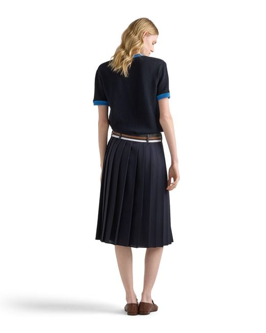 Prada Blue Cashmere Crew-Neck Sweater, /Celeste