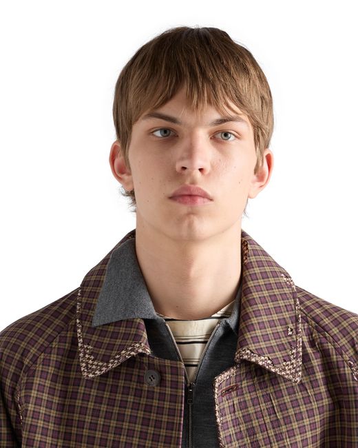 Prada Gray Superfine Wool Polo Shirt for men