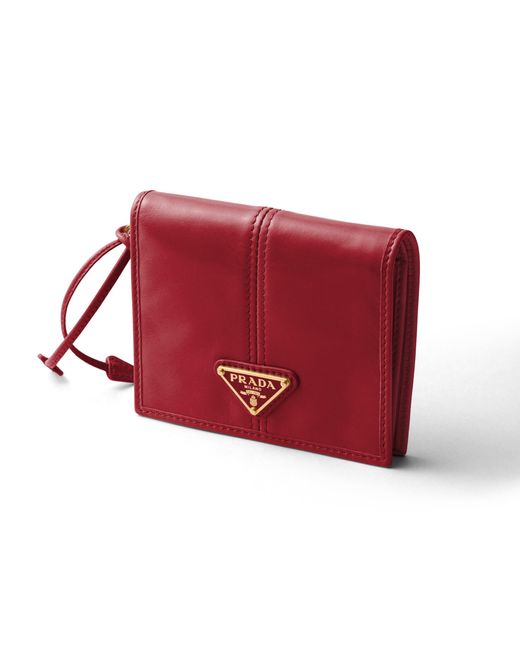 Prada Red Small Leather Wallet