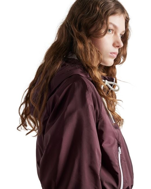 Prada Red Hooded Drawstring Zip-Up Jacket