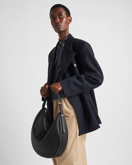 Prada large online leather shoulder bag