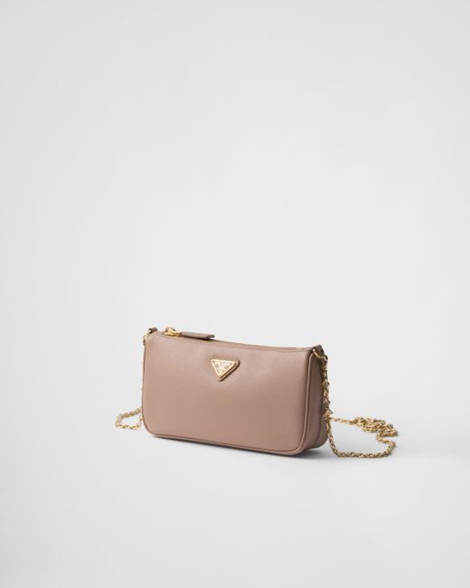 Prada White Mini Bag Aus Saffiano-Leder