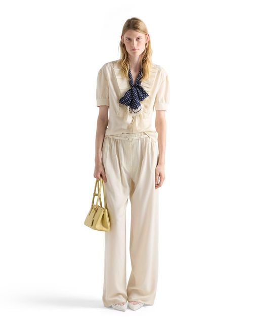 Prada White Marocain Shirt