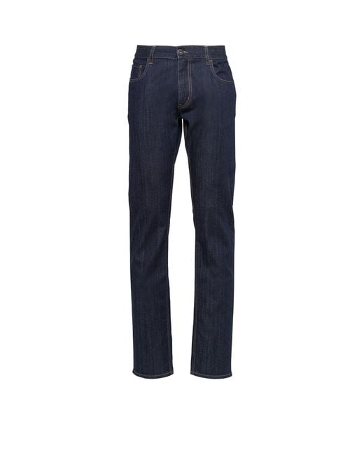 Prada Blue Stretch-Denim Jeans for men