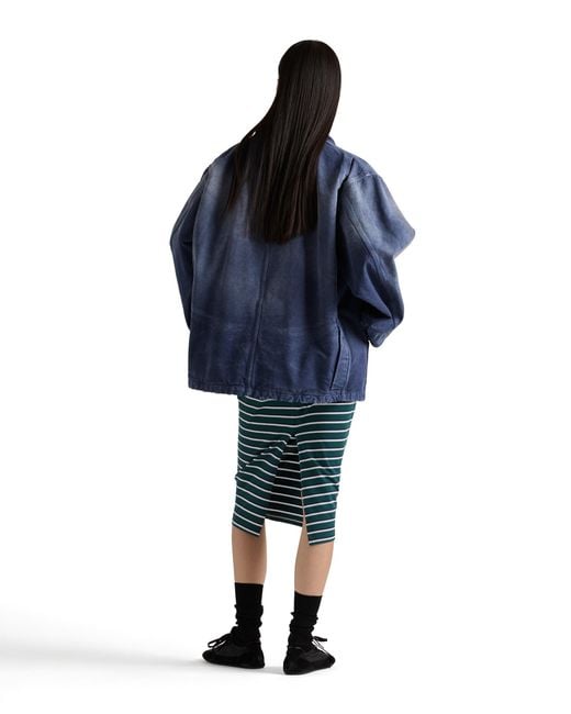Prada Blue Canvas Trucker Jacket