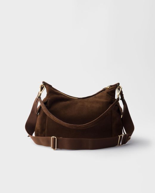 Prada Brown Explore Large Suede Bag