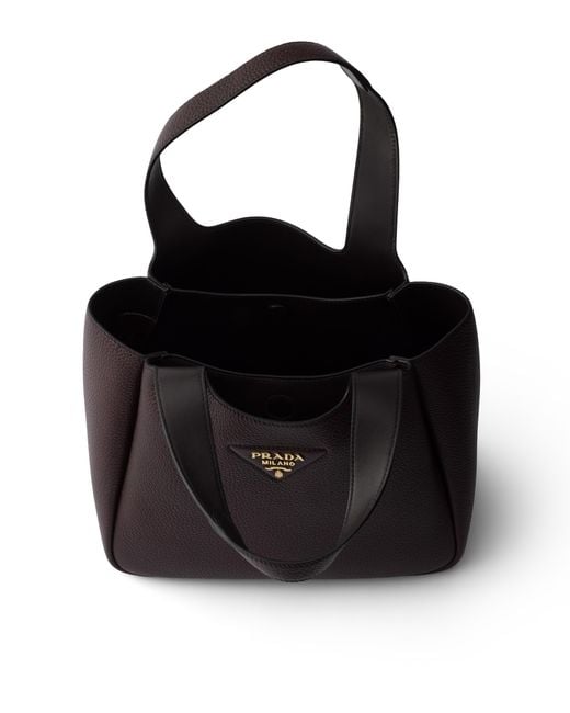 Prada Black Liaison Small Leather Tote Bag, Dark