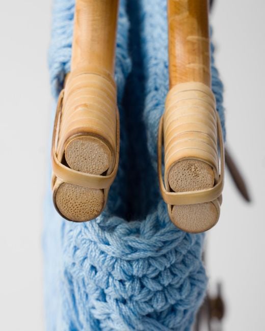 Prada Blue Cotton Crochet Mini-Handbag