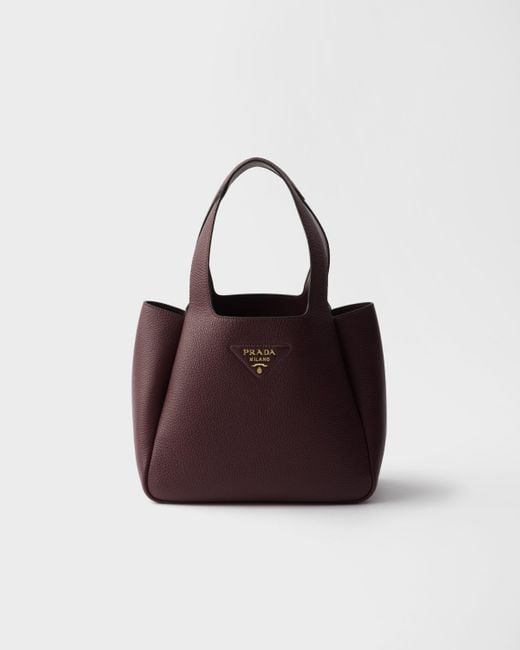 Prada Purple Kleine Tote Bag Aus Leder