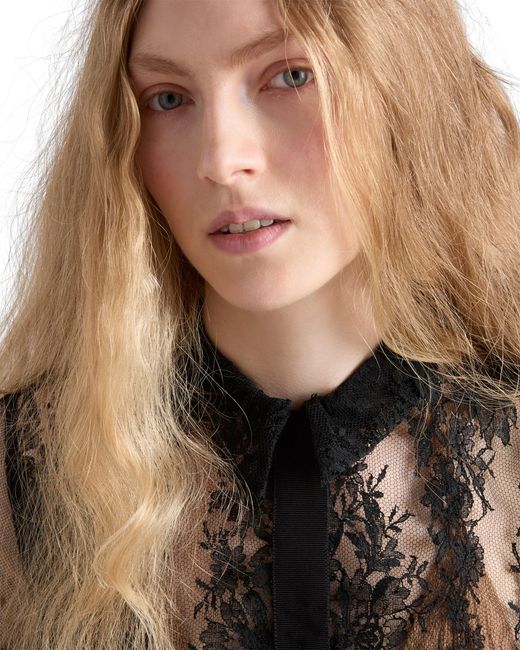 Top De Encaje, Mujer, Talla Prada de color Black