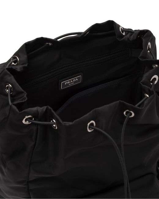 Prada Black Re-Nylon And Saffiano Leather Backpack for men