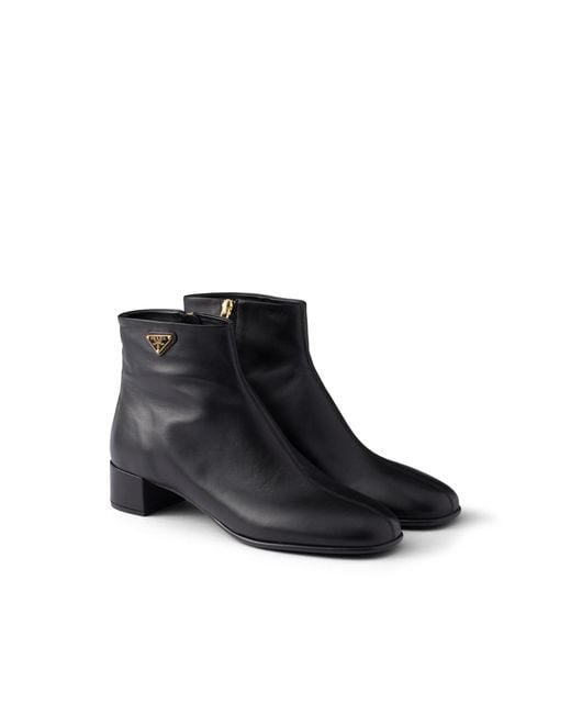 Prada Black Nappa Leather Booties