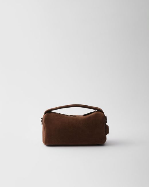 Prada Brown Suede Leather Shoulder Bag for men