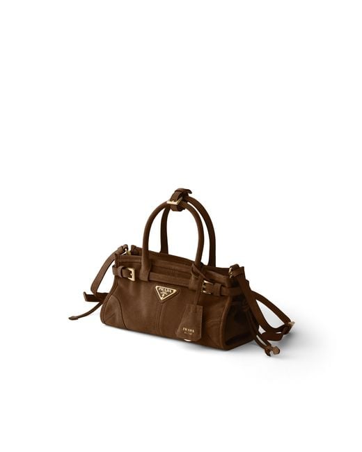 Prada Brown Bonnie Suede Mini Handbag