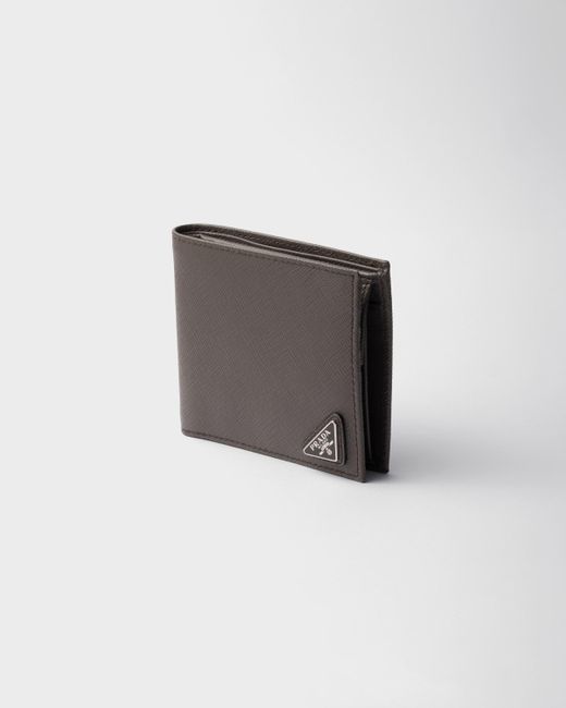 Prada White Saffiano Leather Wallet With Coin Purse for men