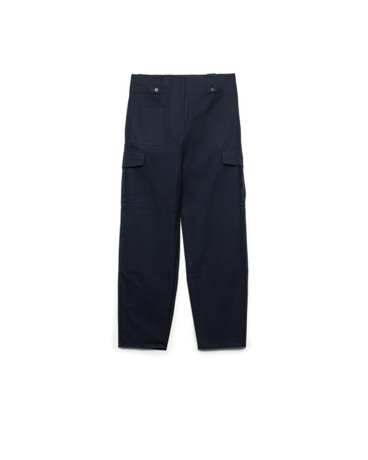 Pantalones De Popelín Prada de color Blue