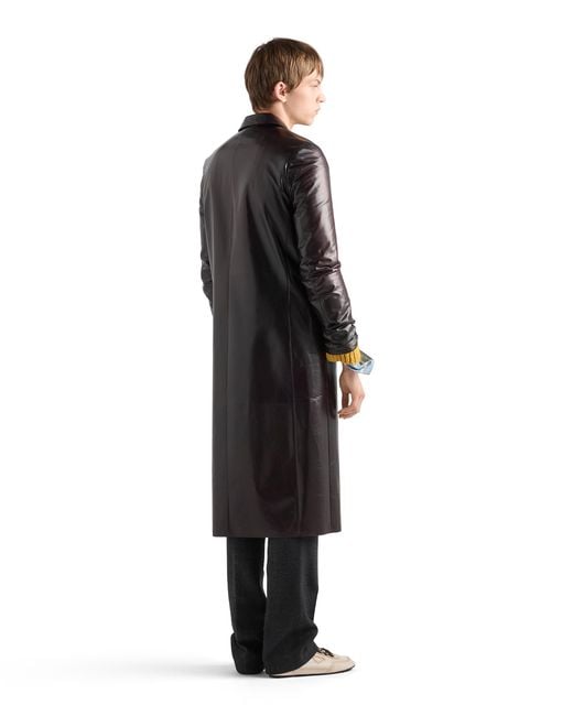 Prada Black Nappa Leather Coat for men