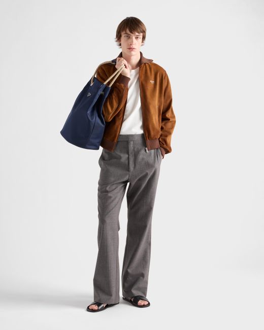 Prada Brown Suede Blouson Jacket for men