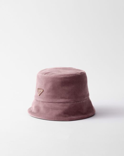 Prada Purple Velvet Bucket Hat