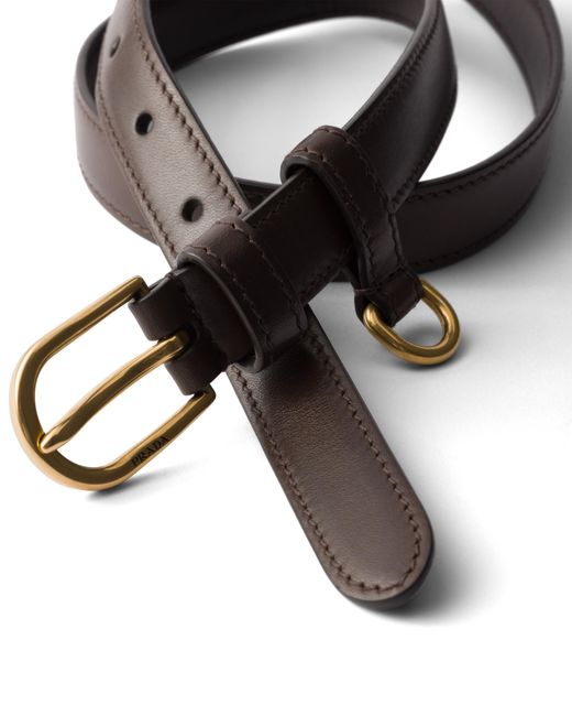 Prada White Leather Belt