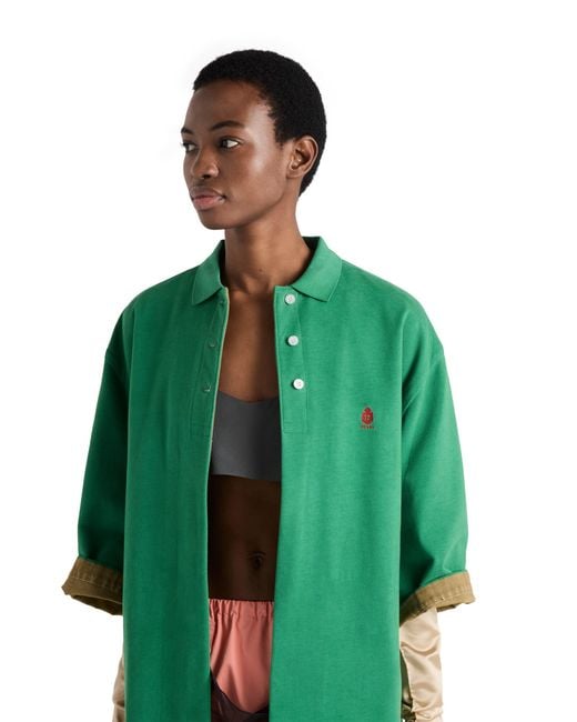 Prada Green Old Piqué Blouson Jacket