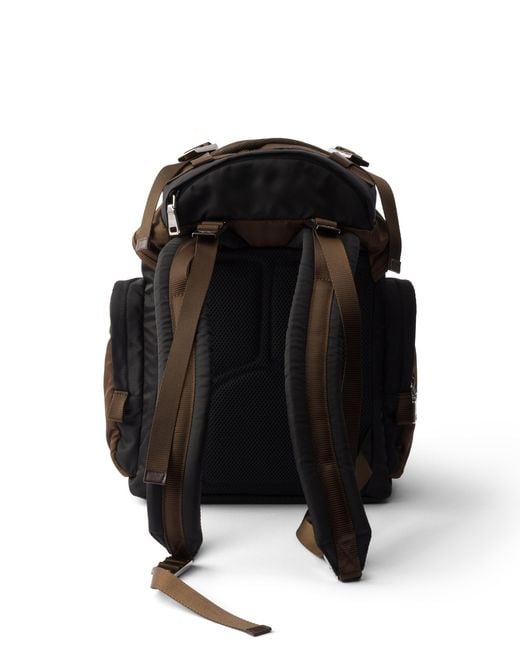 Prada Black Re-Nylon And Leather Backpack for men