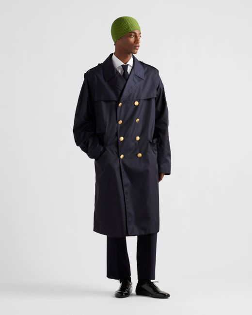 Prada Blue Re-Nylon Raincoat for men